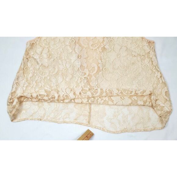 Gibson Latimer Top Size L Romantic Floral Lace Sleeveless Whimsy Sheer Tunic - Picture 4 of 7